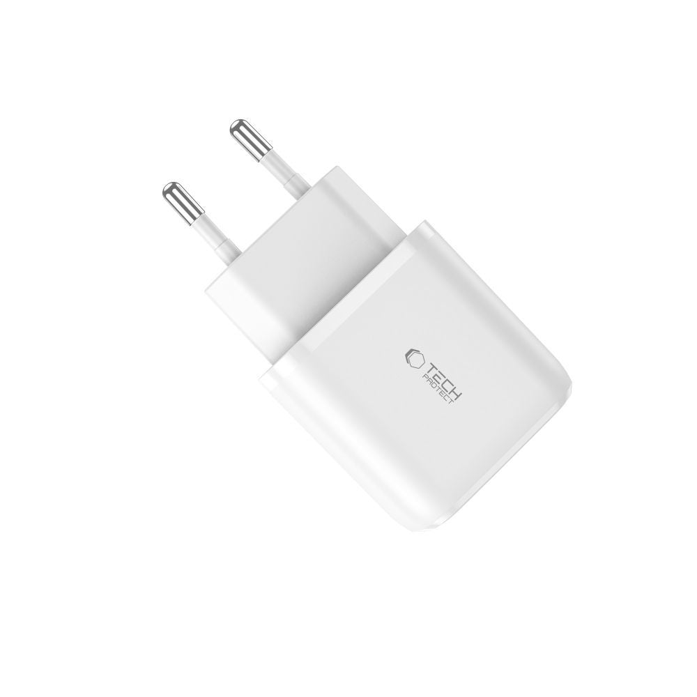 ŁADOWARKA SIECIOWA TECH-PROTECT C20W 2-PORT NETWORK CHARGER PD20W/QC3.0 BIAŁA