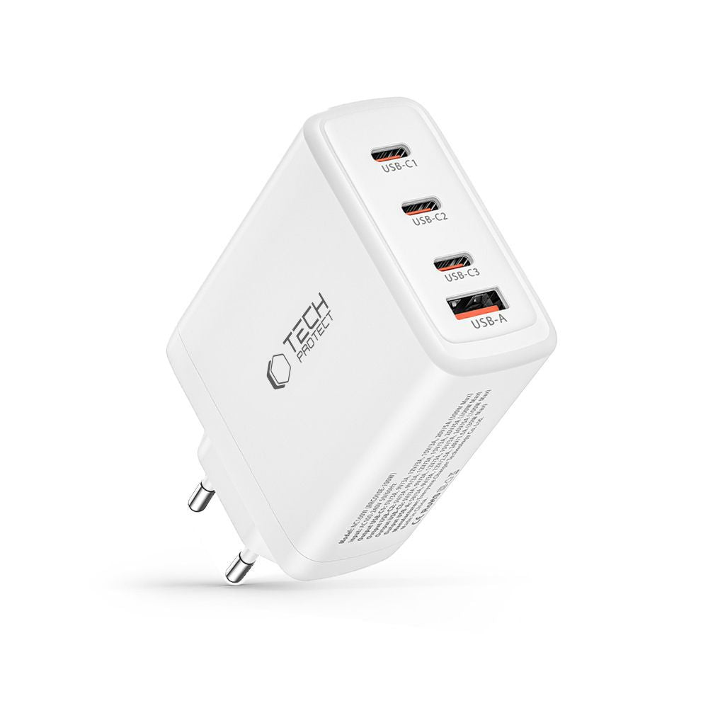 ŁADOWARKA SIECIOWA TECH-PROTECT NC100W-GAN 4-PORT NETWORK CHARGER PD100W/QC3.0 BIAŁA