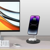 ŁADOWARKA INDUKCYJNA 2W1 TECH-PROTECT QI15W-A21 2IN1 MAGNETIC MAGSAFE WIRELESS CHARGER CZARNA
