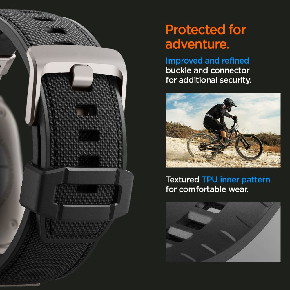 PASEK SPIGEN DURAPRO ARMOR APPLE WATCH 6 / 7 / 8 / 9 / 10 / SE / ULTRA 1 / 2 (44 / 45 / 46 / 49 MM) BLACK CZARNY
