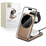 ŁADOWARKA INDUKCYJNA 3W1 TECH-PROTECT QI15W-A42 3IN1 MAGNETIC MAGSAFE WIRELESS CHARGER ZŁOTA