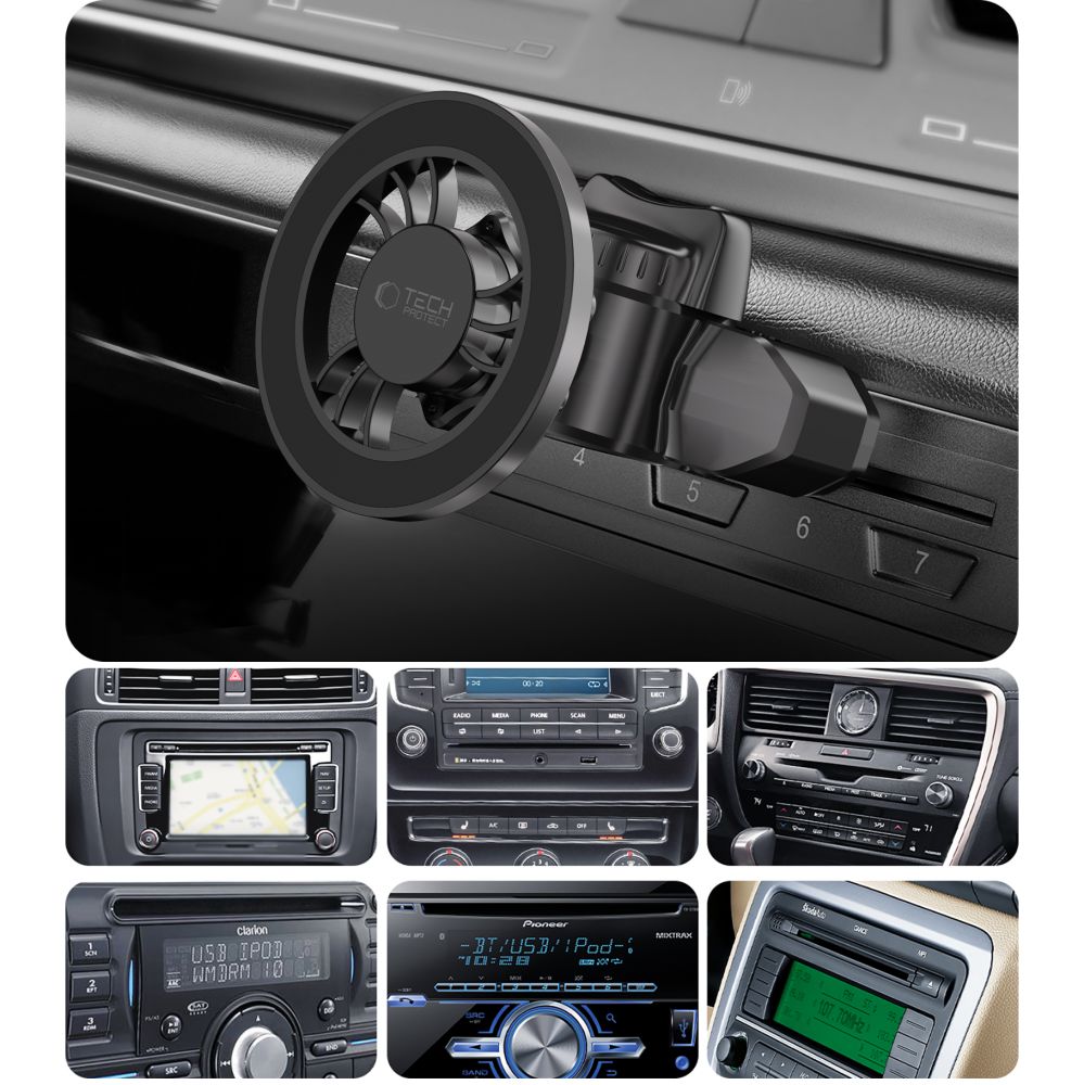 UCHWYT SAMOCHODOWY TECH-PROTECT N56 MAGNETIC MAGSAFE CD & VENT CAR MOUNT CZARNY