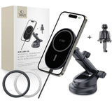 UCHWYT SAMOCHODOWY Z ŁADOWANIEM INDUKCYJNYM TECH-PROTECT MM15W-V6 MAGNETIC MAGSAFE DASHBOARD & VENT CAR MOUNT WIRELESS CHARGER 15W CZARNY