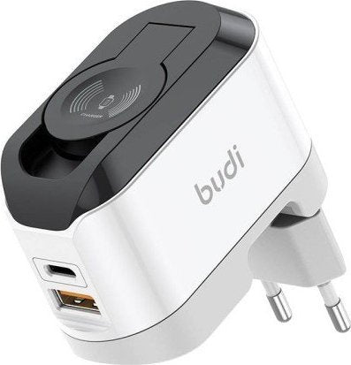 ŁADOWARKA BEZPRZEWODOWA BUDI 330WE USB-C 20W BIAŁO-CZARNA