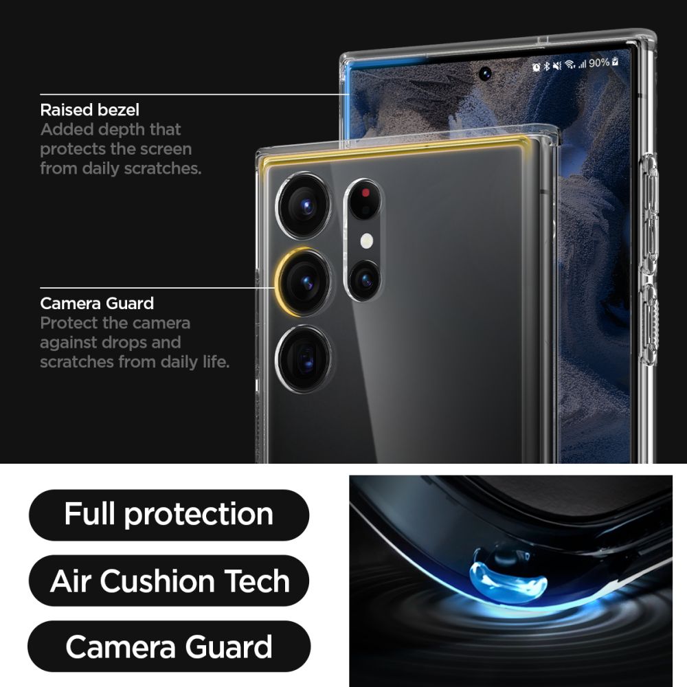 ETUI SPIGEN ULTRA HYBRID SAMSUNG GALAXY S23 ULTRA CRYSTAL CLEAR TRANSPARENTNE