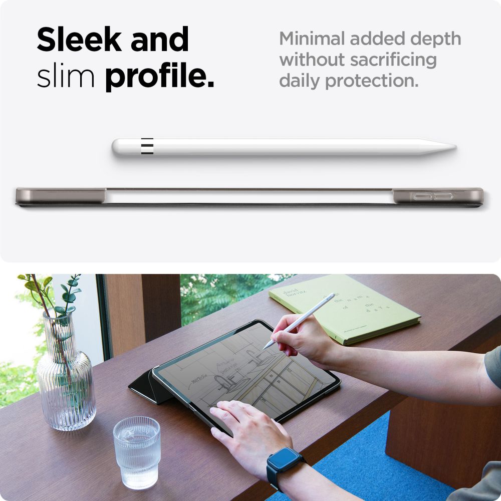ETUI SPIGEN SMART FOLD IPAD AIR 13” 1 / 2 / 2024-2025 BLACK CZARNE