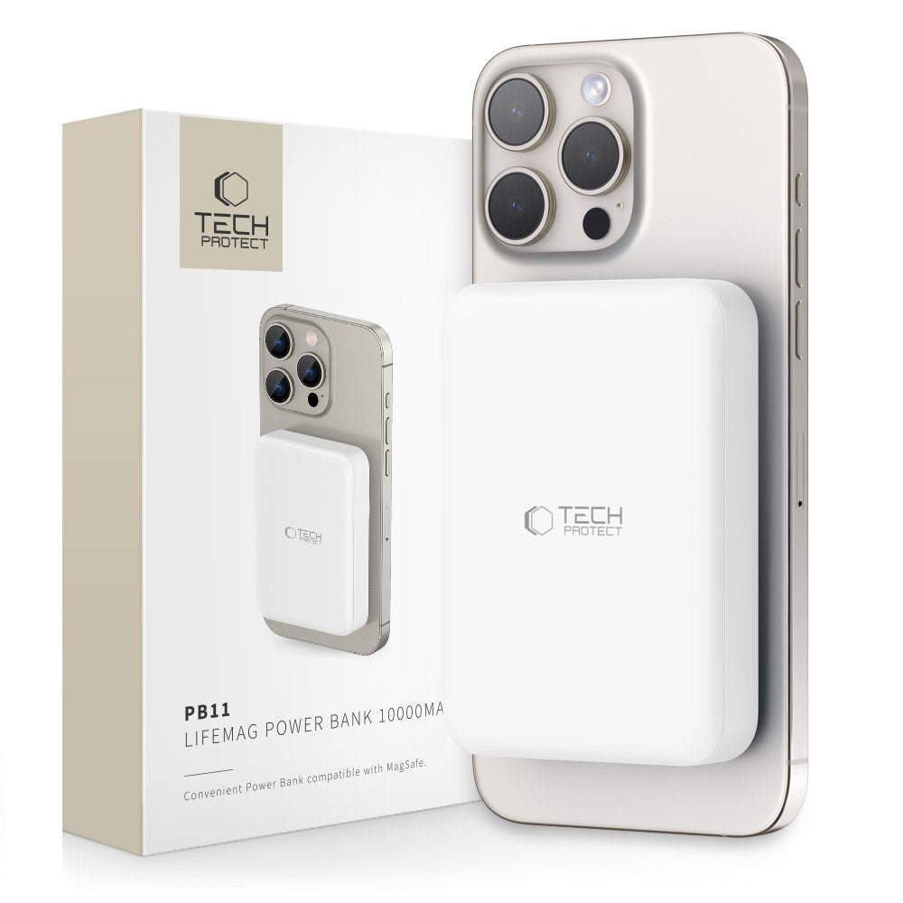 POWERBANK TECH-PROTECT PB11 LIFEMAG MAGSAFE POWER BANK 10000MAH BIAŁY
