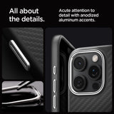 ETUI SPIGEN ENZO ARAMID MAG MAGSAFE IPHONE 16 PRO BLACK/SILVER CZARNO SREBRNE