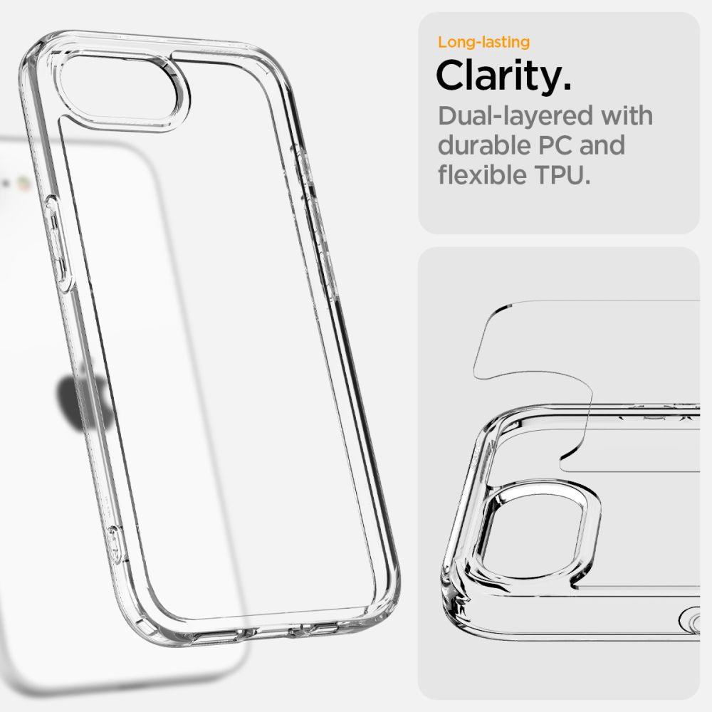 ETUI SPIGEN ULTRA HYBRID IPHONE 16E CRYSTAL CLEAR TRANSPARENTNE
