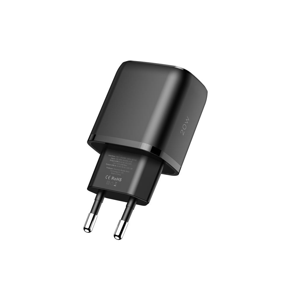 ŁADOWARKA SIECIOWA TECH-PROTECT C20W 2-PORT NETWORK CHARGER PD20W/QC3.0 CZARNA