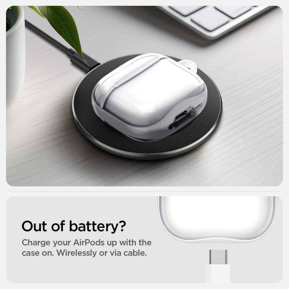 ETUI NA SŁUCHAWKI SPIGEN ULTRA HYBRID APPLE AIRPODS 4 JET WHITE BIAŁE