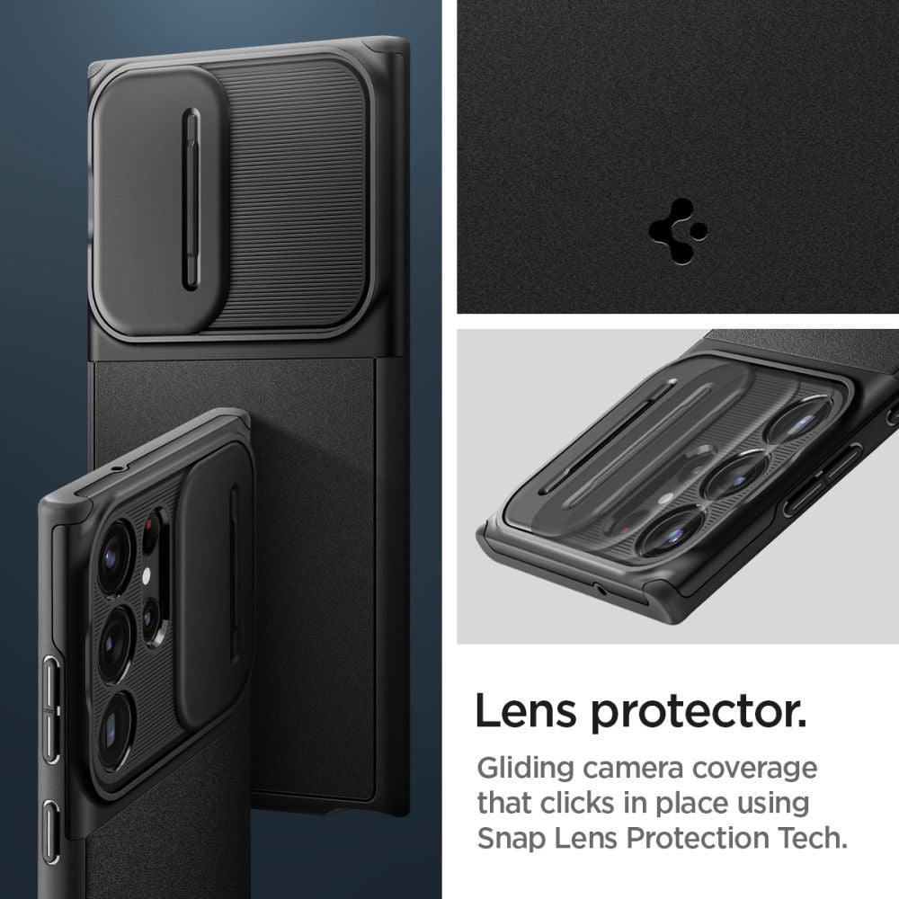 ETUI SPIGEN OPTIK ARMOR SAMSUNG GALAXY S23 ULTRA BLACK CZARNE
