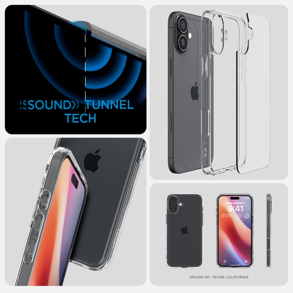 ETUI SPIGEN ULTRA HYBRID IPHONE 16 PLUS CRYSTAL CLEAR TRANSPARETNE