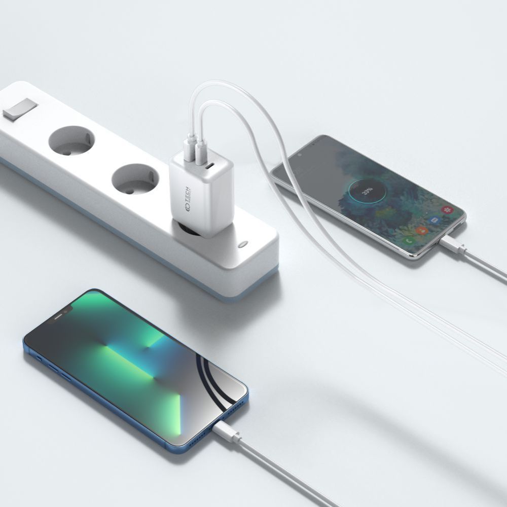 ŁADOWARKA SIECIOWA TECH-PROTECT C65W 3-PORT NETWORK CHARGER PD65W/QC3.0 CZARNA