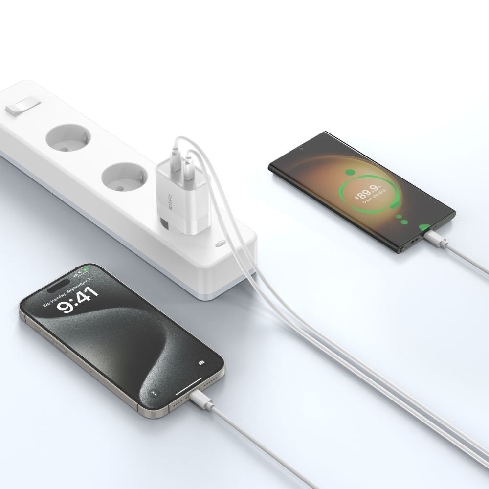 ŁADOWARKA SIECIOWA TECH-PROTECT C20W 2-PORT NETWORK CHARGER PD20W BIAŁA