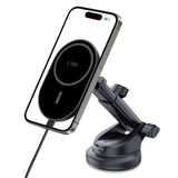 UCHWYT SAMOCHODOWY Z ŁADOWANIEM INDUKCYJNYM TECH-PROTECT MM15W-V6 MAGNETIC MAGSAFE DASHBOARD & VENT CAR MOUNT WIRELESS CHARGER 15W CZARNY