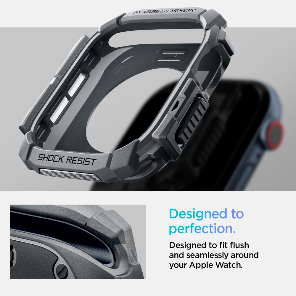 ETUI NAKŁADKA SPIGEN RUGGED ARMOR APPLE WATCH 10 (46 MM) DARK GREY SZARE