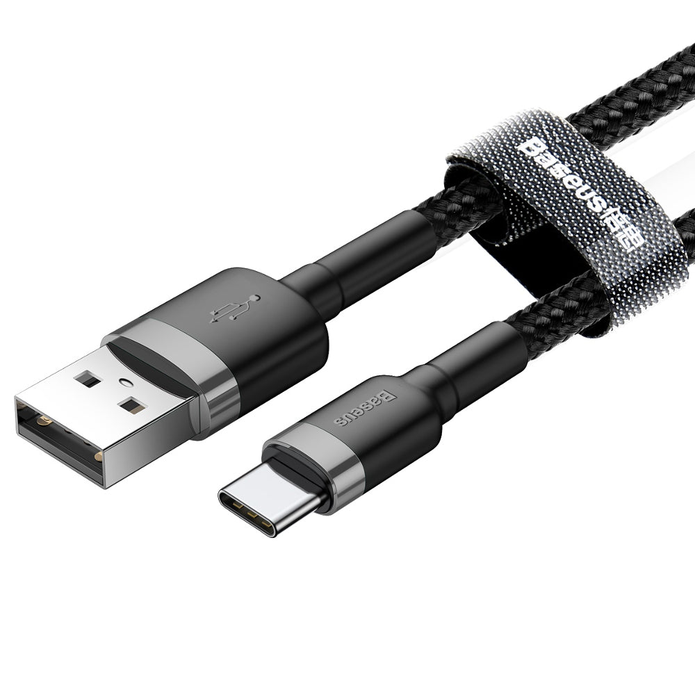 BASEUS KABEL CAFULE USB - USB-C 2,0 M 2A SZARO-CZARNY