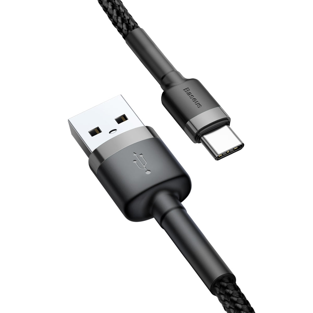 BASEUS KABEL CAFULE USB - USB-C 2,0 M 2A SZARO-CZARNY