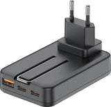 ŁADOWARKA BEZPRZEWODOWA BUDI 2XUSBC/30W 1XUSB-A/18W MAGSAFE 15W CZARNA