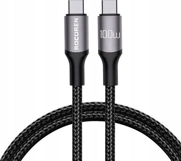 KABEL USB-C DO USB-C ROCOREN RETRO SERIES 100W 2M SZARY