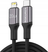 KABEL SZYBKO ŁADUJĄCY ROCOREN USB-C DO LIGHTNING RETRO SERIES 1M SZARY
