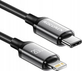 KABEL SZYBKO ŁADUJĄCY ROCOREN USB-C DO LIGHTNING RETRO SERIES 1M SZARY