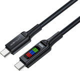 KABEL ACEFAST C7-03 USB-C USB-C 100W 1.2M Z WYŚWIETLACZEM - CZARNY