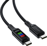 KABEL ACEFAST C7-03 USB-C USB-C 100W 1.2M Z WYŚWIETLACZEM - CZARNY