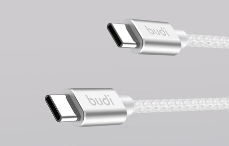 KABEL USB C DO USB C BUDI 65W 1,5M BIAŁY