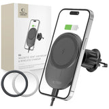 UCHWYT SAMOCHODOWY DO KRATKI Z ŁADOWANIEM INDUKCYJNYM TECH-PROTECT MM15W-V1 MAGNETIC MAGSAFE VENT CAR MOUNT WIRELESS CHARGER 15W CZARNY