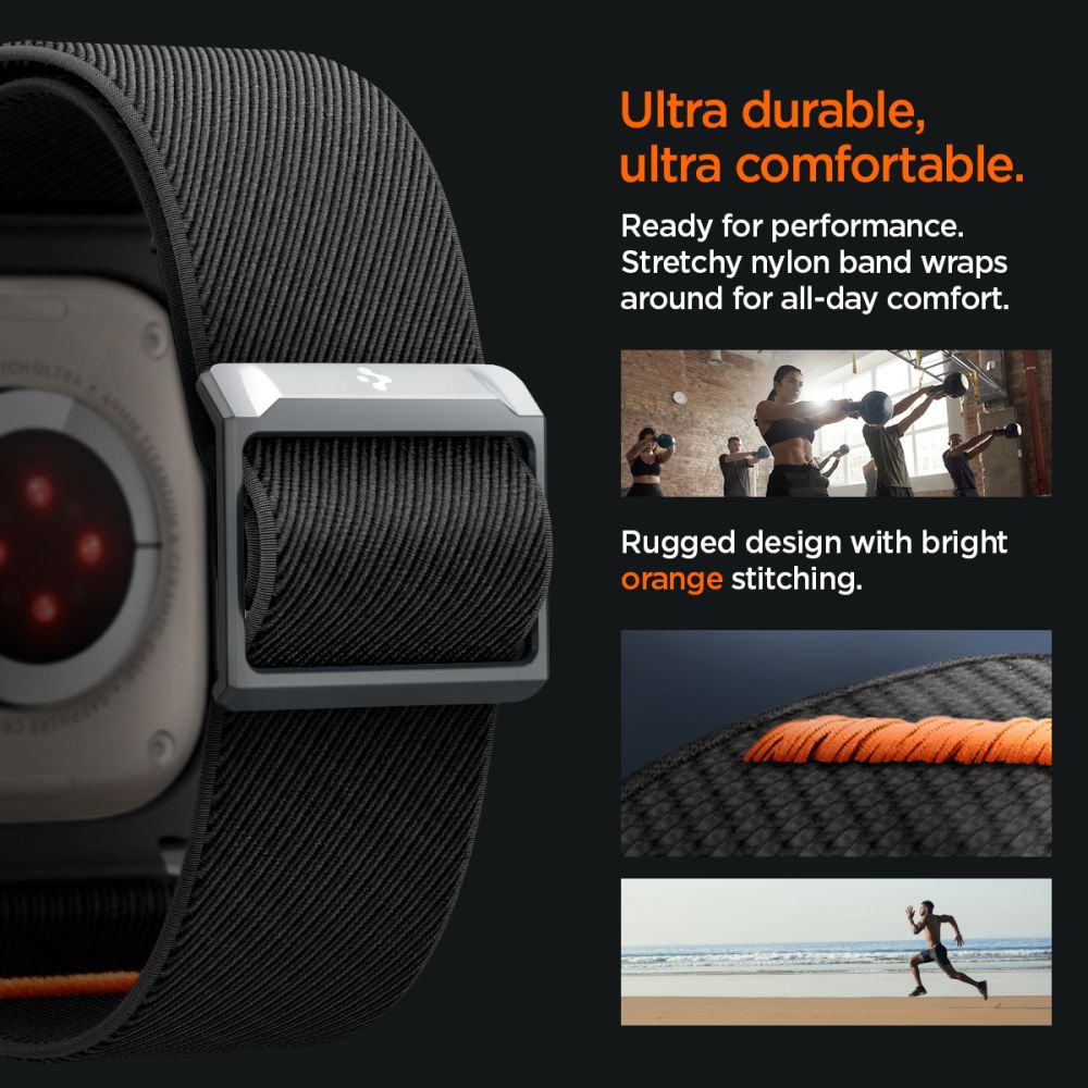 PASEK SPIGEN LITE FIT ”PRO” APPLE WATCH ULTRA 1 / 2 (49 MM) MATTE BLACK CZARNY