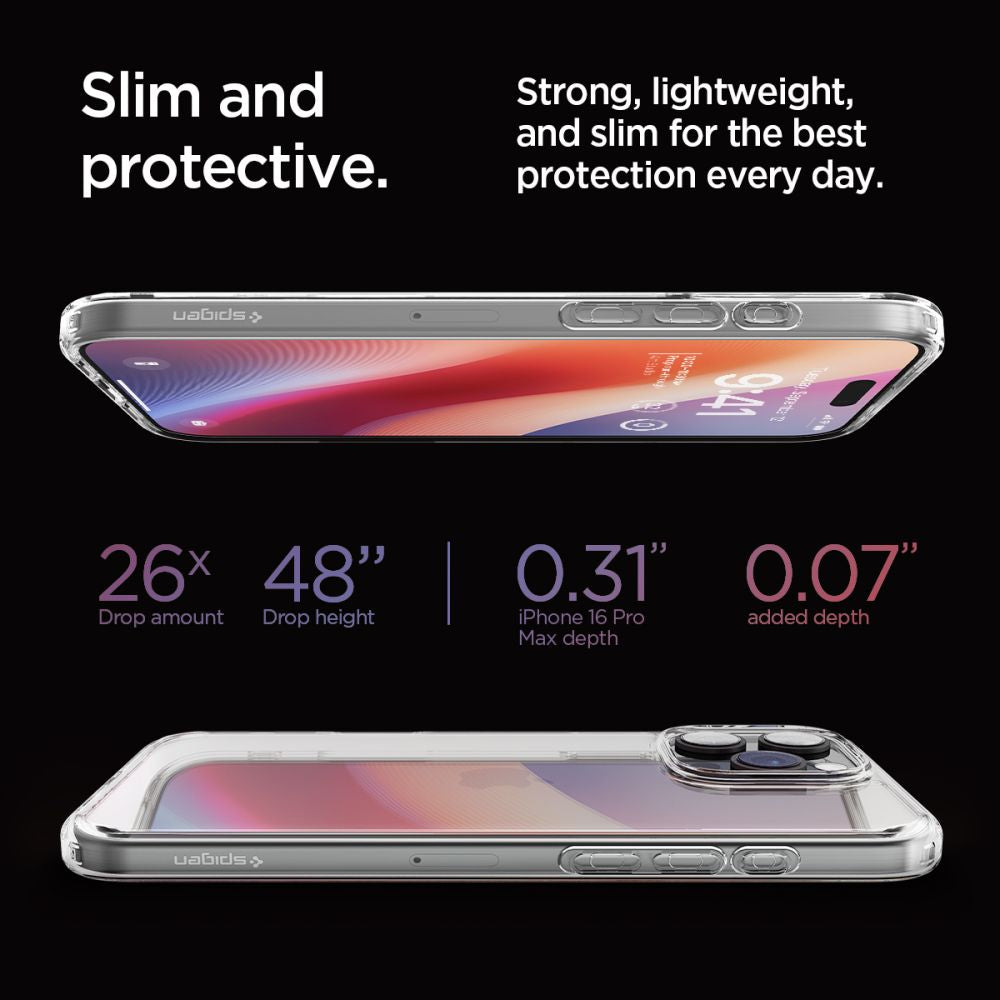 ETUI SPIGEN ULTRA HYBRID IPHONE 16 PRO MAX CRYSTAL CLEAR TRANSPARETNE