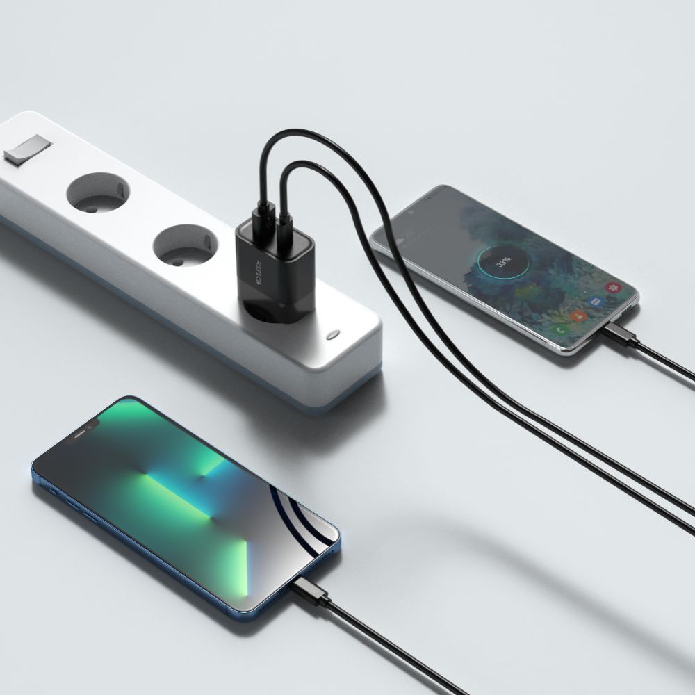 ŁADOWARKA SIECIOWA TECH-PROTECT C30W 2-PORT NETWORK CHARGER PD30W/QC3.0 CZARNA