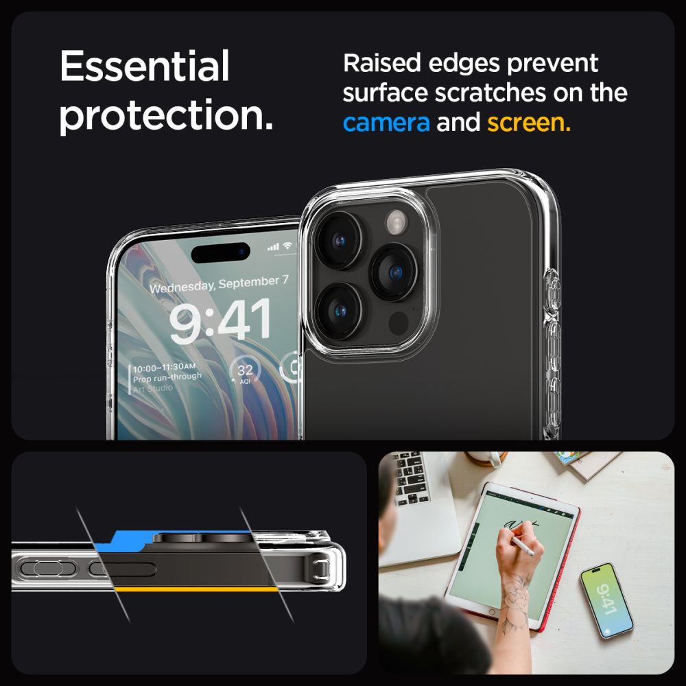 ETUI SPIGEN ULTRA HYBRID IPHONE 15 PRO MAX CRYSTAL CLEAR TRANSPARETNE
