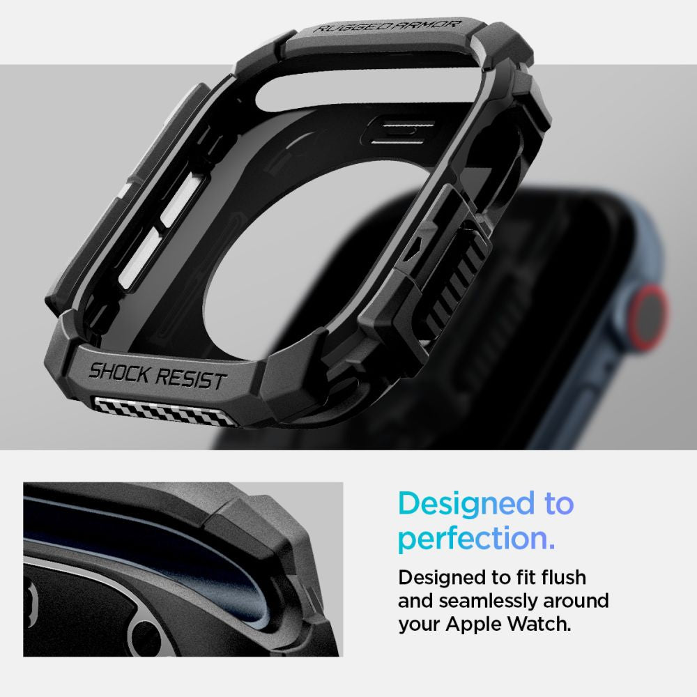 PASEK NAKŁADKA SPIGEN RUGGED ARMOR APPLE WATCH 10 (42 MM) CZARNY