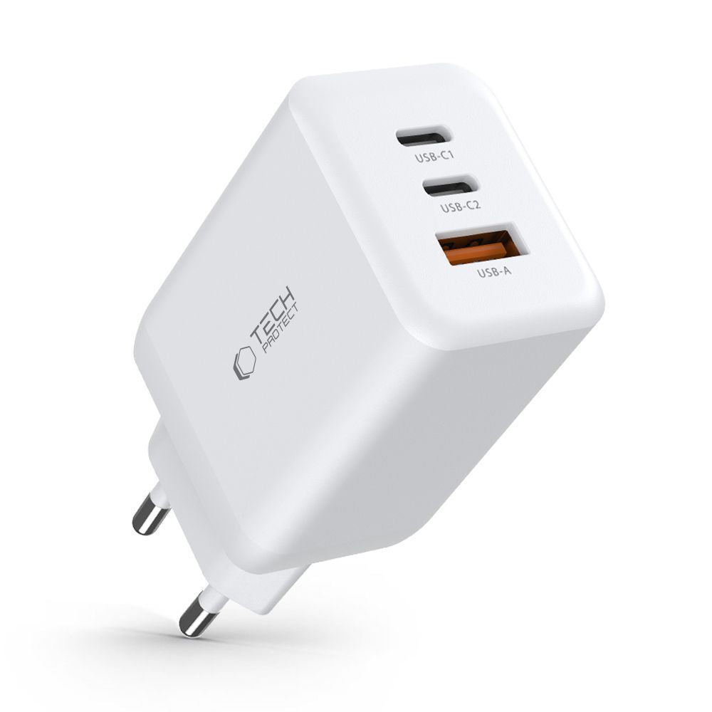 ŁADOWARKA SIECIOWA TECH-PROTECT C65W 3-PORT NETWORK CHARGER PD65W/QC3.0 BIAŁA