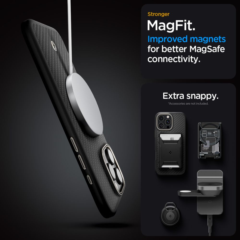 ETUI SPIGEN ENZO ARAMID MAG MAGSAFE IPHONE 16 PRO MAX BLACK/NATURAL CZARNE