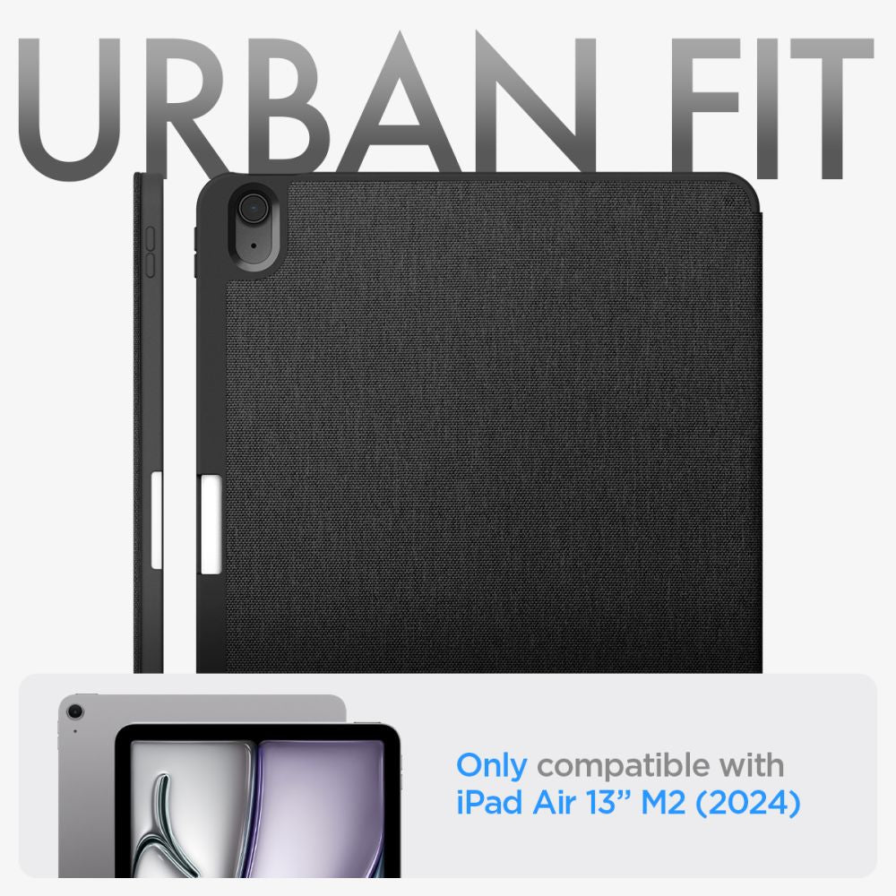 ETUI SPIGEN URBAN FIT IPAD AIR 13” 1 / 2 / 2024-2025 BLACK CZARNE