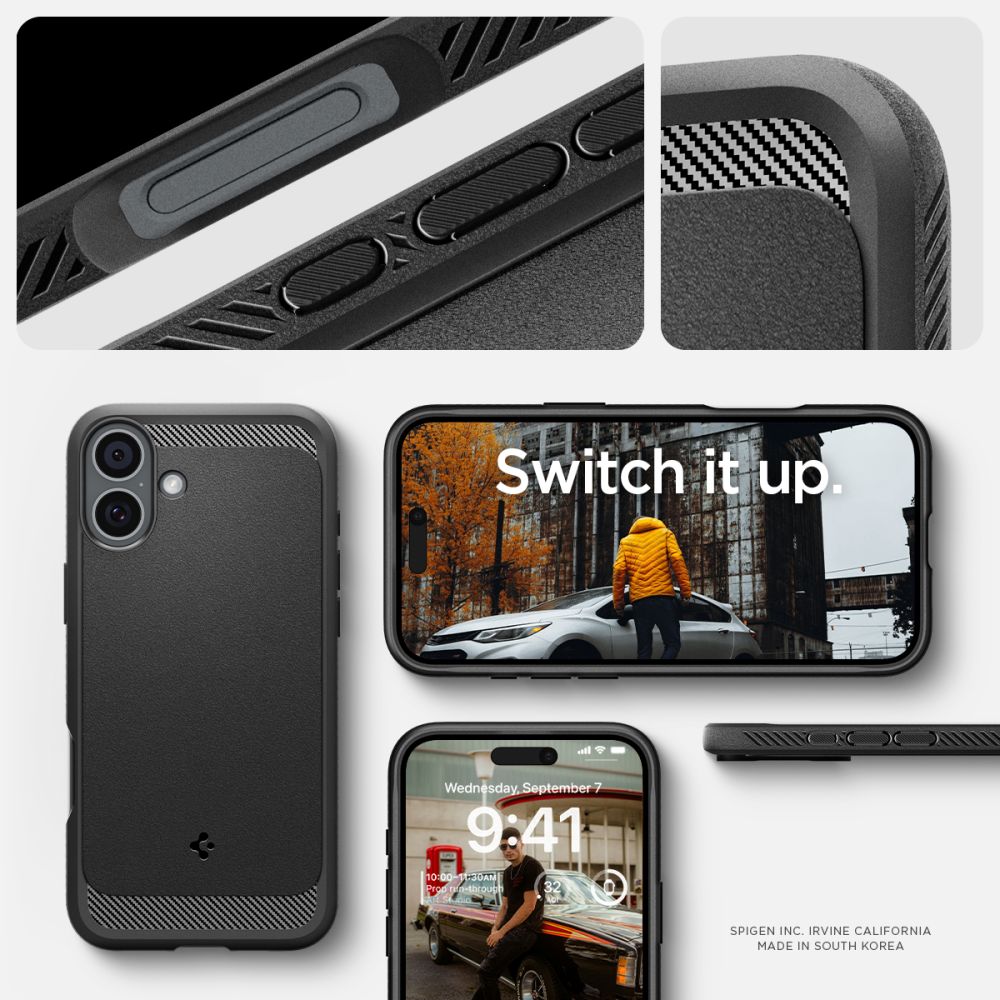 ETUI SPIGEN RUGGED ARMOR MAG MAGSAFE IPHONE 16 PLUS CZARNE