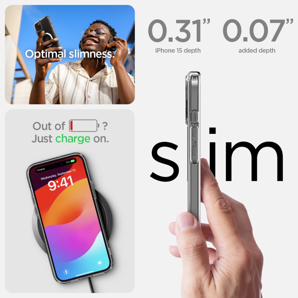 ETUI SPIGEN ULTRA HYBRID MAG MAGSAFE IPHONE 15 BIAŁE
