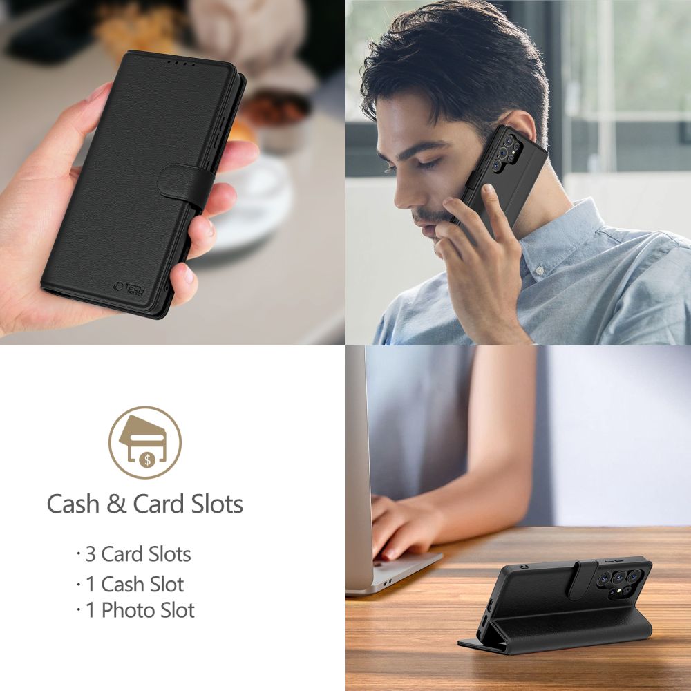 ETUI OTWIERANE TECH-PROTECT WALLET SAMSUNG GALAXY S25+ PLUS CZARNE