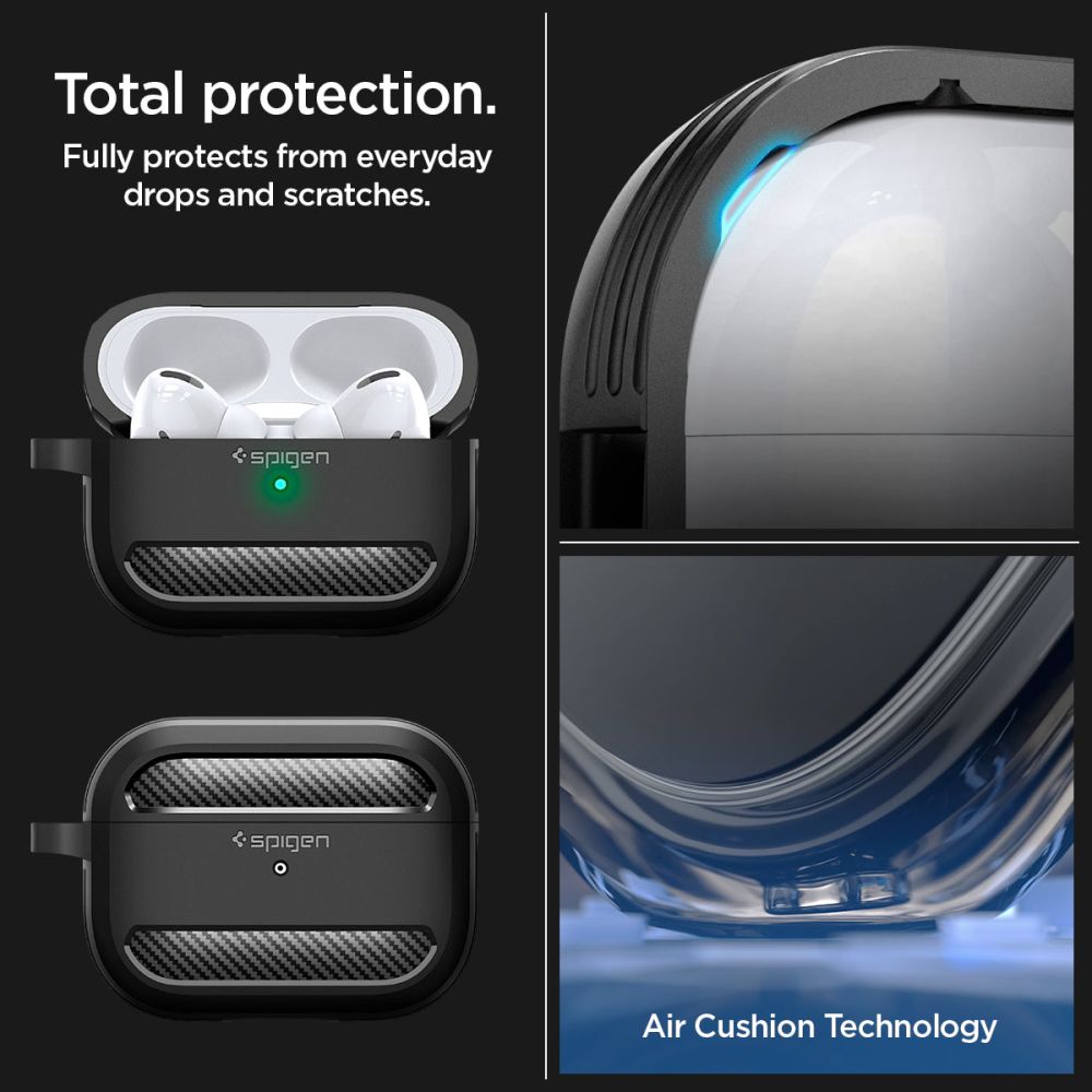 ETUI NA SŁUCHAWKI SPIGEN RUGGED ARMOR APPLE AIRPODS PRO 1 / 2 CZARNE