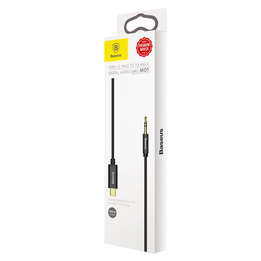 BASEUS KABEL AUDIO YIVEN M01 USB-C - JACK 3,5 MM 1,2 M CZARNY
