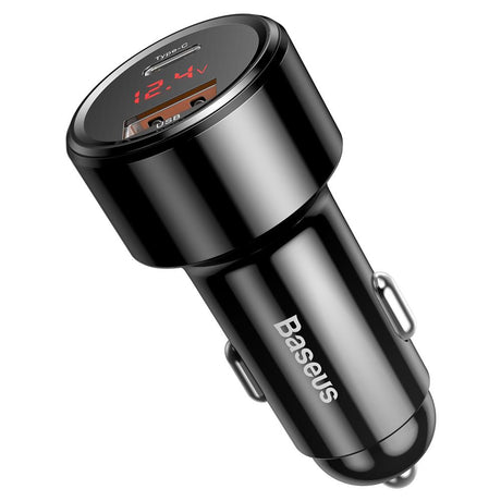 BASEUS ŁADOWARKA SAMOCHODOWA MAGIC PPS QC 3.0+ USB + PD CZARNA 45W