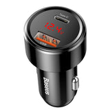 BASEUS ŁADOWARKA SAMOCHODOWA MAGIC PPS QC 3.0+ USB + PD CZARNA 45W