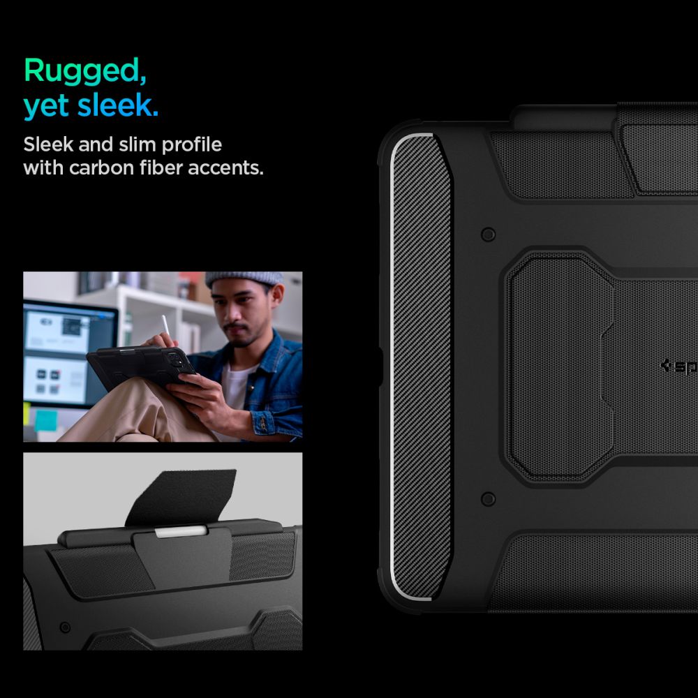 ETUI SPIGEN RUGGED ARMOR ”PRO” IPAD PRO 13” 7 / 2024 CZARNE