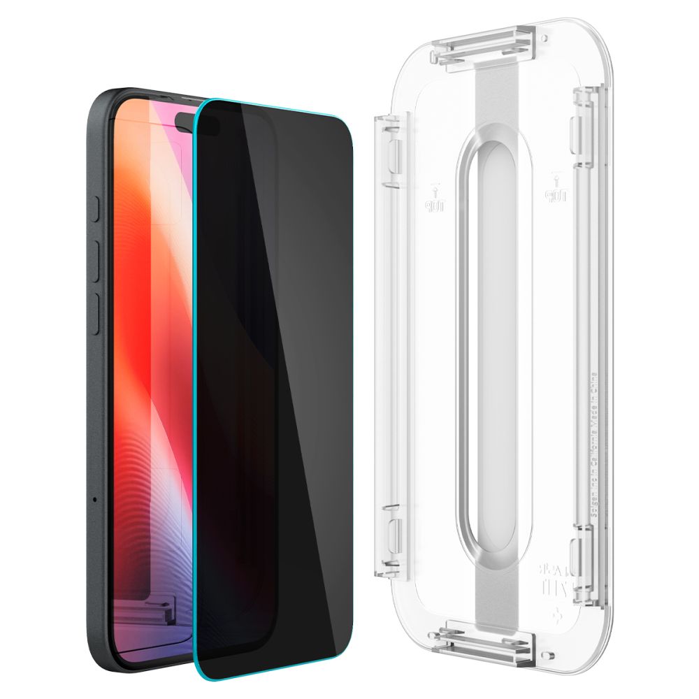 SZKŁO HARTOWANE PRYWATYZUJĄCE SPIGEN GLAS.TR ”EZ FIT” 2-PACK IPHONE 15 / 16 PRIVACY