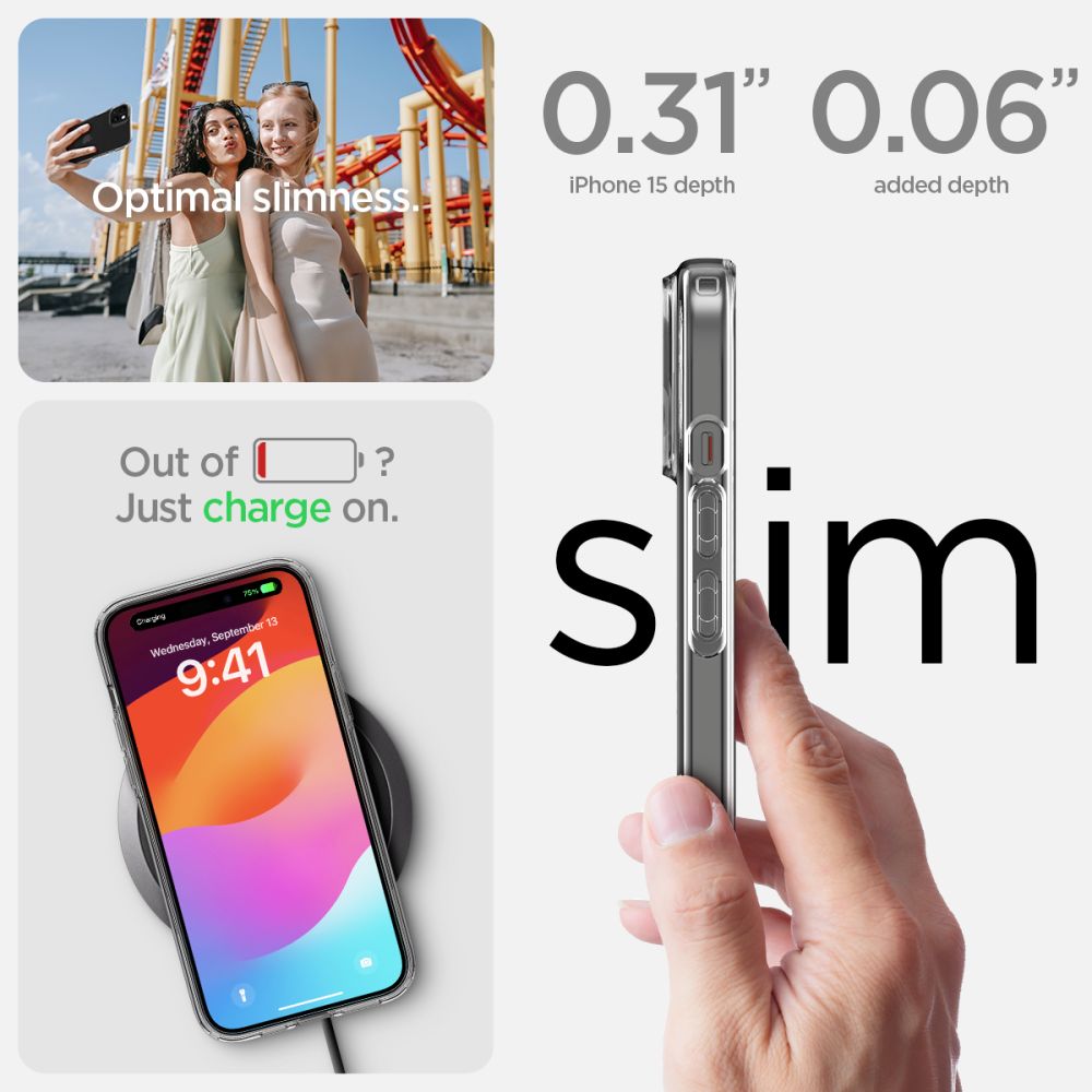 ETUI SPIGEN LIQUID CRYSTAL IPHONE 15 CRYSTAL CLEAR TRANSPARETNE