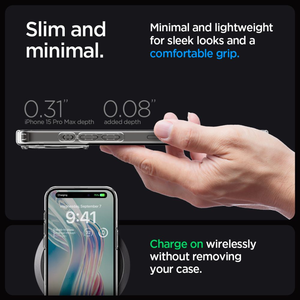 ETUI SPIGEN ULTRA HYBRID IPHONE 15 PRO MAX CRYSTAL CLEAR TRANSPARETNE